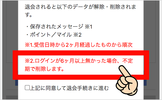 退会後のポイント